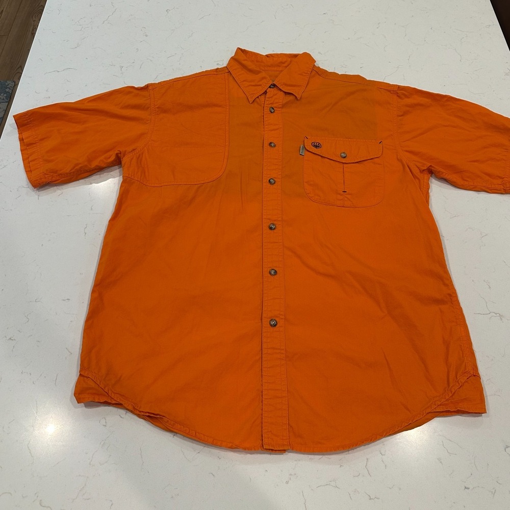Beretta Mens Large Orange Shooting Shirt Hunting Sporting Clays TW4447-M